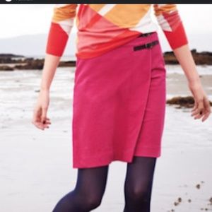 Boden Pink Corduroy kilt skirt Midi skirt wrap buckle side zip academia 4 Long